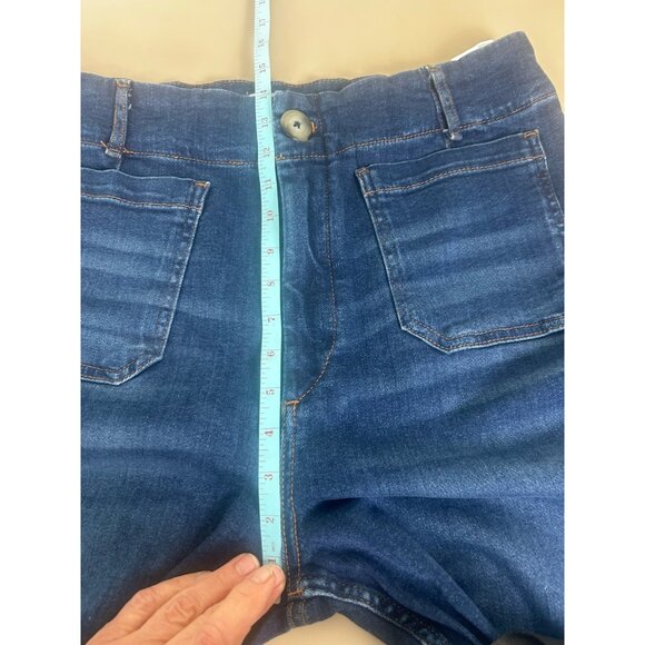 Maeve Anthropologie JeanS Women 32 TALL Colette High Rise Wide Leg Dark Denim - Picture 9 of 16